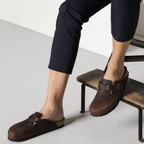 NEW WITH BOX Women's Size 13 Boston Brown Leather Birkenstock Clog Narrow - Picture 3 of 3